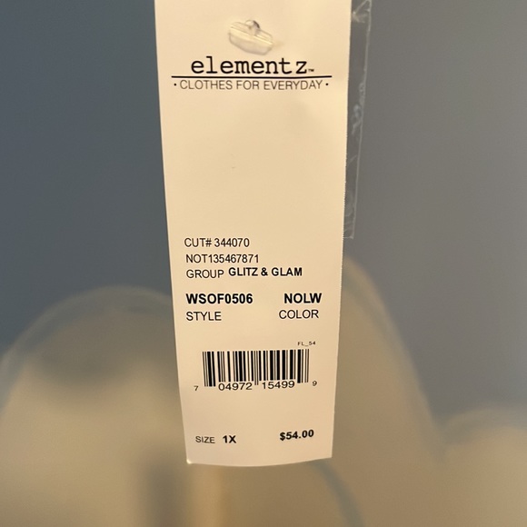 NWT- Elementz black Pearl and Diamond accents sweater/blouse $17 - Picture 3 of 9